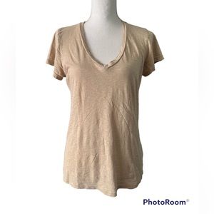 Sundry Women's Brown  Basic Short Sleeve V-Neck Tee Size 2